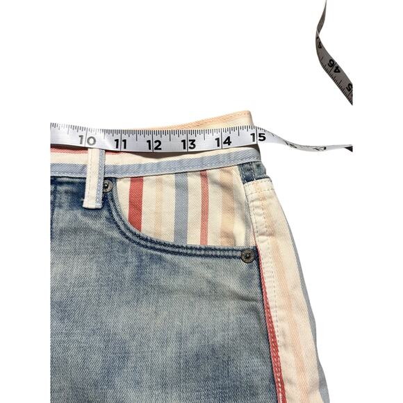 American Eagle High Rise Mom Short Red White Blue Striped Size 6 NWT - Picture 6 of 7